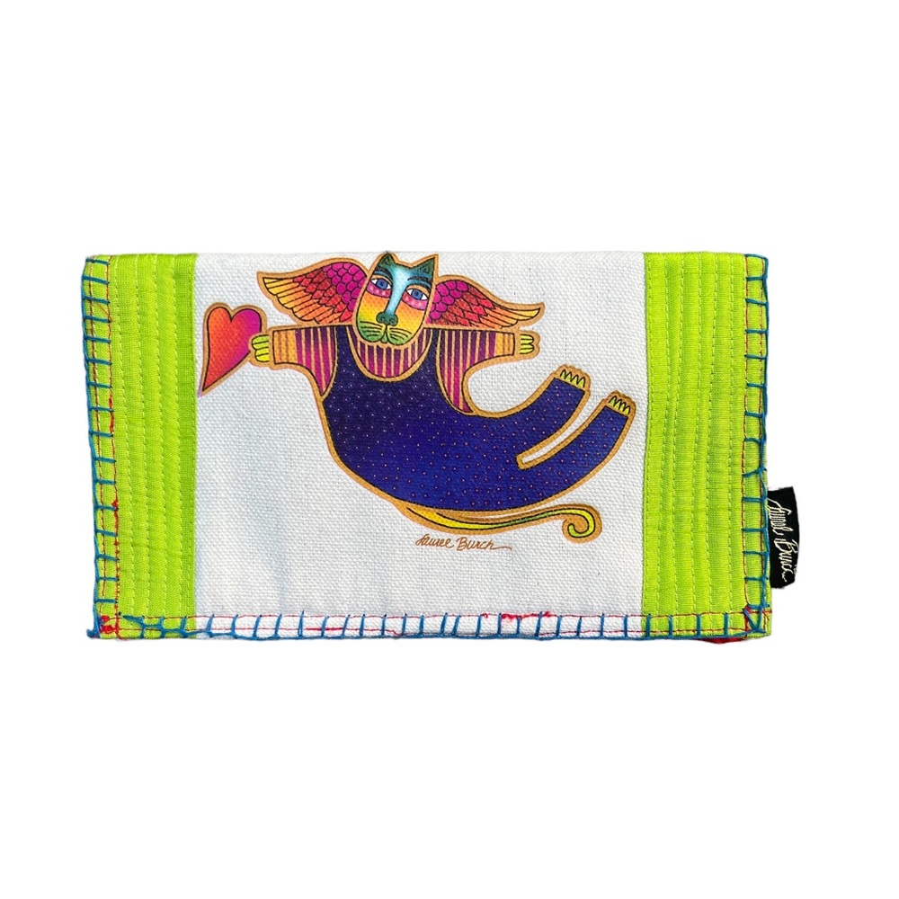 Laurel Burch Whimsical Heart Love Cat Bifold Wallet